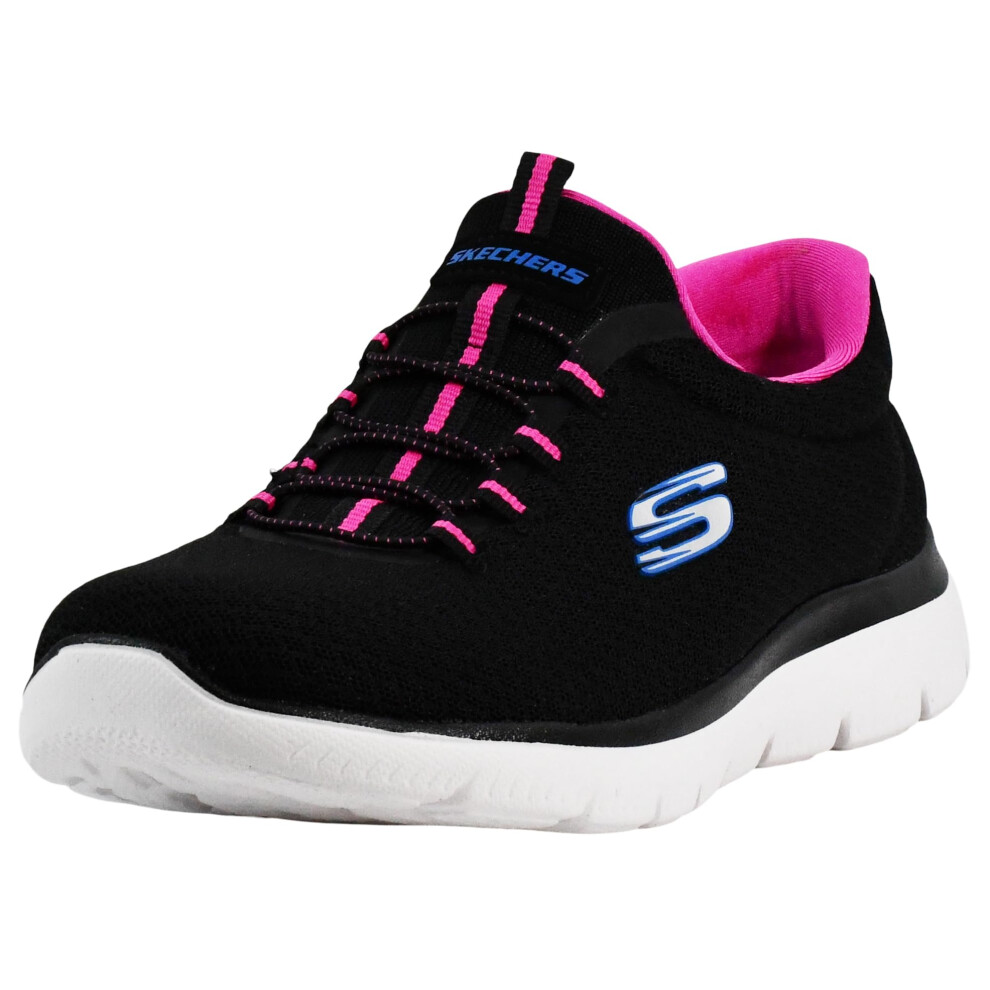 Skechers Women's Summits Sneaker  Black/Hot Pink  7.5 M US