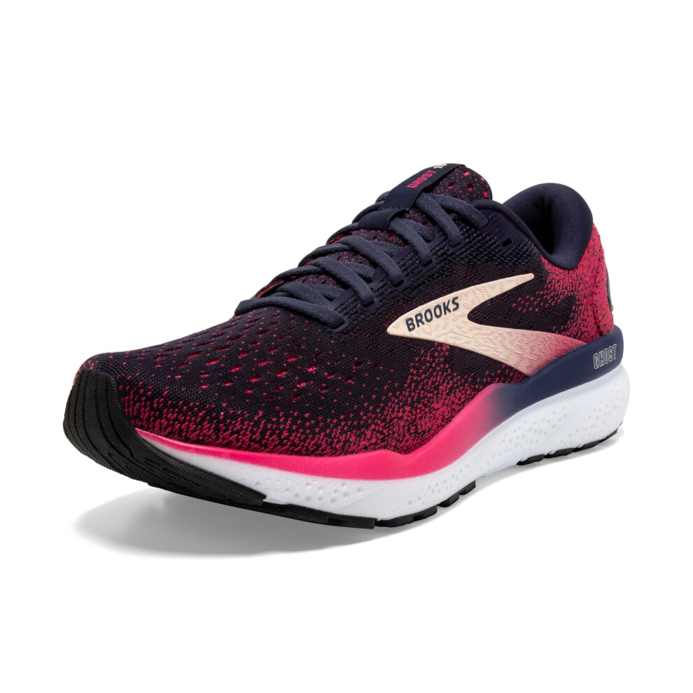 Brooks Womens Ghost 16 Neutral Running Shoe - Peacoat/Raspberry/Apricot - 6 Medium