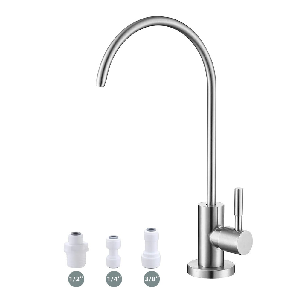 Rubinetto Per Acqua Potabile, Facile Da Installare, Rubinetto Per Acqua Ro Per Lavandino, Senza Piombo, Per Lavello Da Bar E Cucina, In Acciaio Inox SUS304 Spazzolato-image