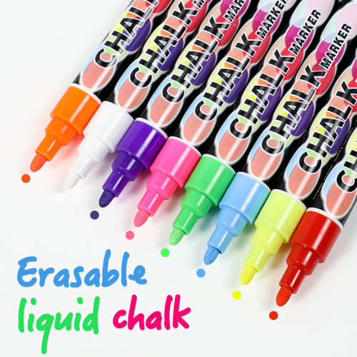 (6mm white) 8 Colors Liquid Chalk Marker Erasable Multi Colore 2