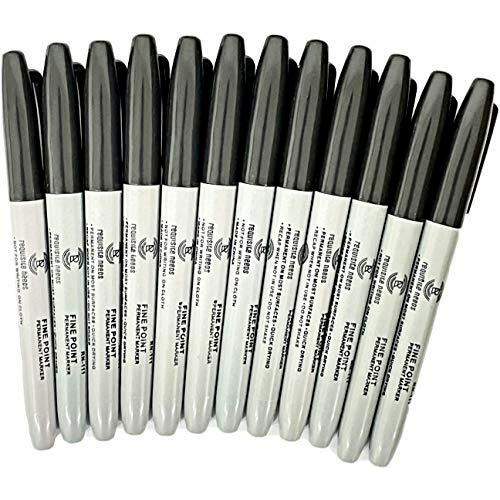 Black Bold Point Tip Permanent Marker Pens Pack of 12