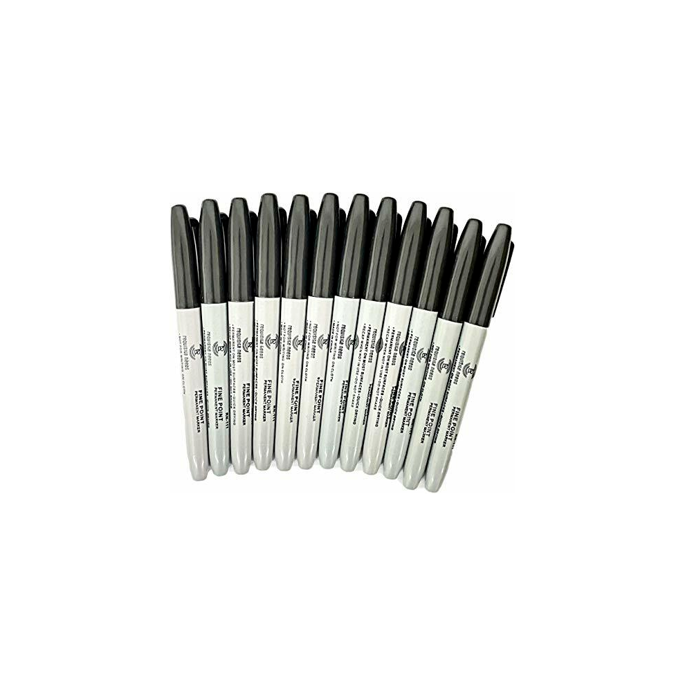 Black Bold Point Tip Permanent Marker Pens Pack of 12