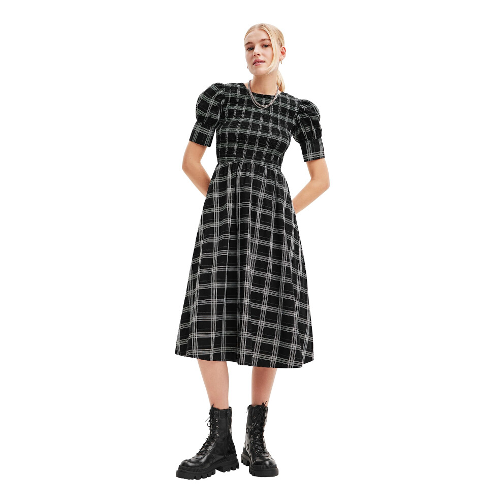 Desigual Mujer Negro Vestido Tejido De Con Mangas 3/4 En Color Talla 3