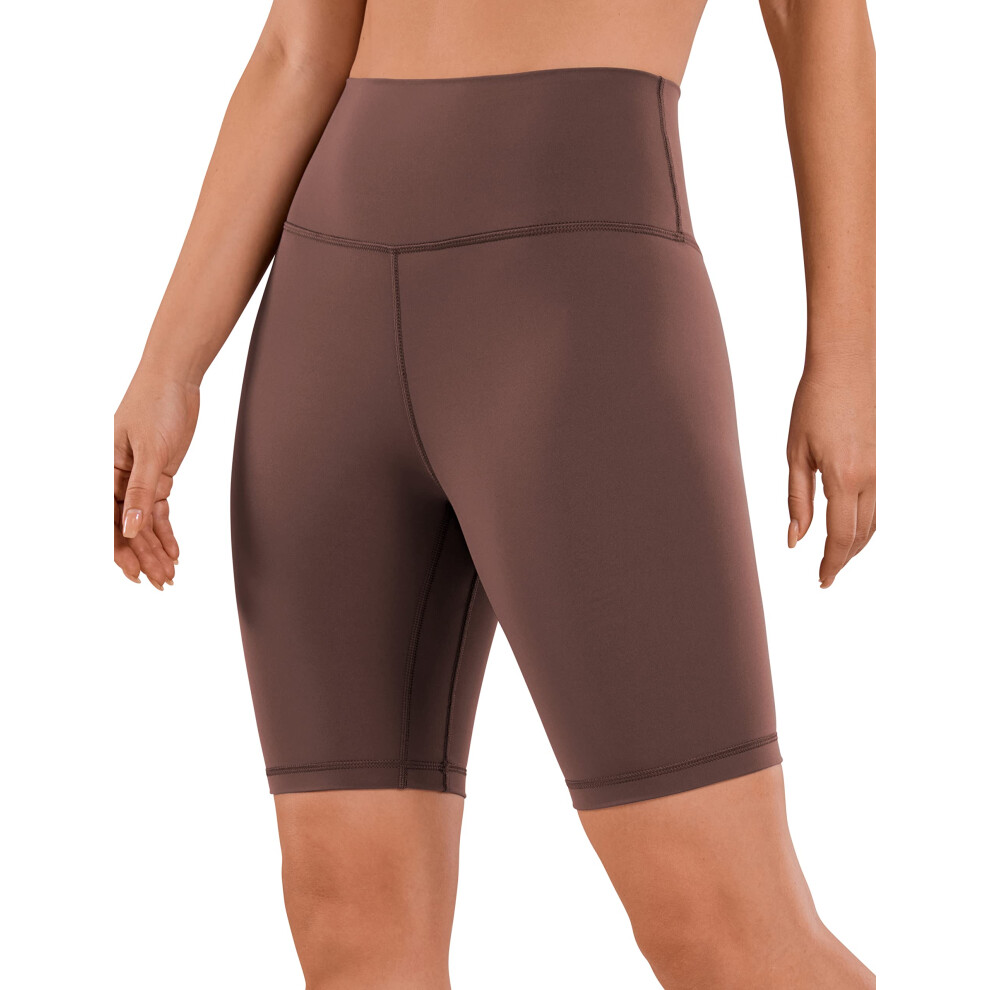 cRZ YOgA Womens Naked Feeling Biker Shorts - 8 Inches High Waisted Yog