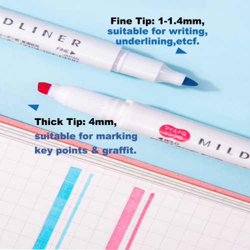 (10 Color Set) Zebra Handwriting Pen Mildliner Highlighter Set wi 2