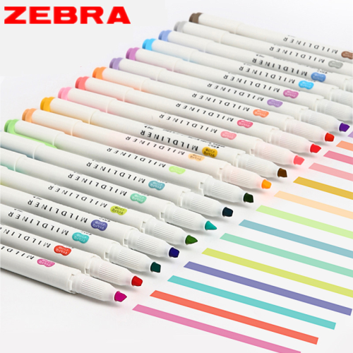 (5 Fluorescent Set) Zebra Handwriting Pen Mildliner Highlighter Set wi 1