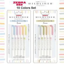 (10 Color Set) Zebra Handwriting Pen Mildliner Highlighter Set wi