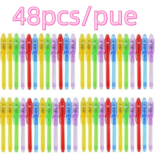 (Mix Color 48) Invisible Ink Pen 24 PCS, Spy Pen with UV Light, M