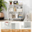 Costway Open Shelf Bookcase Cube Bookshelf 4 Compartments Display Rack White 8