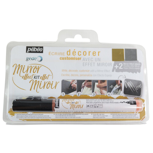 Pebeo Gedeo Mirror Effect Kit 1,2 mm Gilding Paste Marker + 2 Mirror Effect Sheets