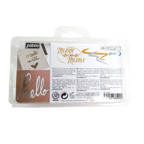 Pebeo Gedeo Mirror Effect Kit 1,2 mm Gilding Paste Marker + 2 Mirror Effect Sheets 1
