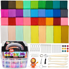 CiaraQ Polymer-Ton, 36 Farben, Modelliermasse, Starter-Sets fr Kinder, im Ofen gebackener Modellierton mit Bildhauerwerkzeugen, sicher und ungiftig,
