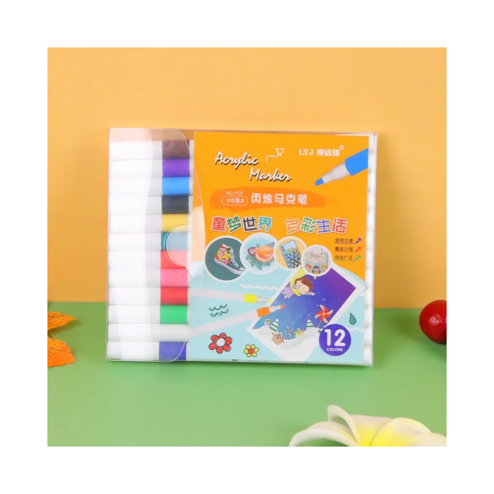 (Mixed color) 12 Pcs Acrylic marker art color graffiti hand ledg-image-OPC-PGHGQ7Q-NEW