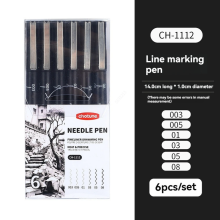 (6Pcs Set) Black Micro Pens,15 Sizes,Waterproof Archival Ink,