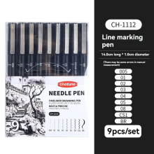 (9Pcs Set) Black Micro Pens,15 Sizes,Waterproof Archival Ink,