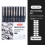 (9Pcs Set) Black Micro Pens,15 Sizes,Waterproof Archival Ink, 1