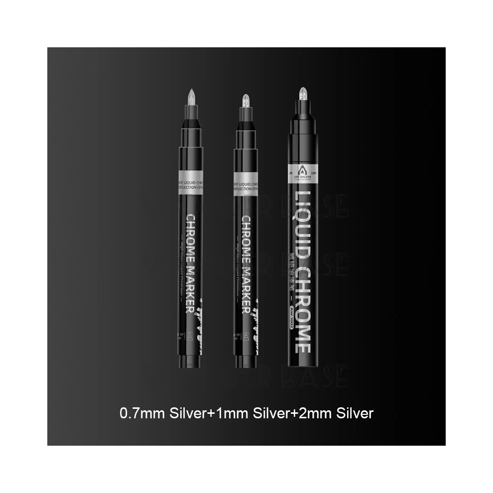 (Silver Mix-3Pcs) 1/2/3/4Pcs Chrome Mirror Marker Pen 0.7mm 1mm 2mm-image-OPC-PGHGRNT-NEW