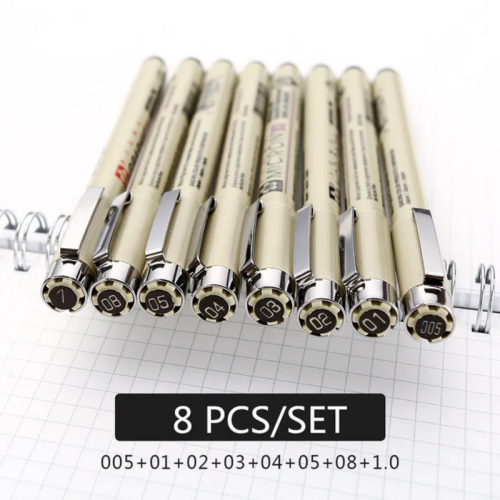 (8 pcs) 7/9/11Pcs Black Sakura Pigma Micron Pen Waterproof