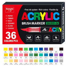(36 colors) 72 Colors Acrylic Paint Markers Brush Pens for Fab