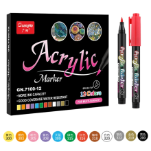 (12 Colors Markers) 60 Colors Acrylic Paint Pens Brush Marker Pen for