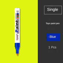 (blue) 1Pcs Waterproof Cars Wheel Tire Oily Mark Pen Auto