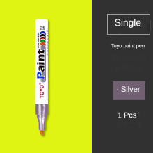 (silver) 1Pcs Waterproof Cars Wheel Tire Oily Mark Pen Auto
