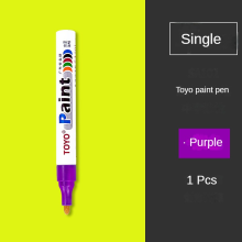 (purple) 1Pcs Waterproof Cars Wheel Tire Oily Mark Pen Auto