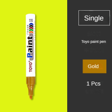 (gold) 1Pcs Waterproof Cars Wheel Tire Oily Mark Pen Auto