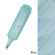 (Blue) 8 Colors Metallic Highlighter Super Flash Fluoresc