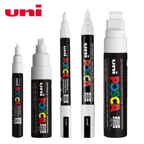 (PC-5M 3pcs White) Posca White Marker Brush, Permanent Waterproof Non 1