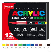 (12 colors) 120 Colors Brush Tip Acrylic Paint Pens for Rock P