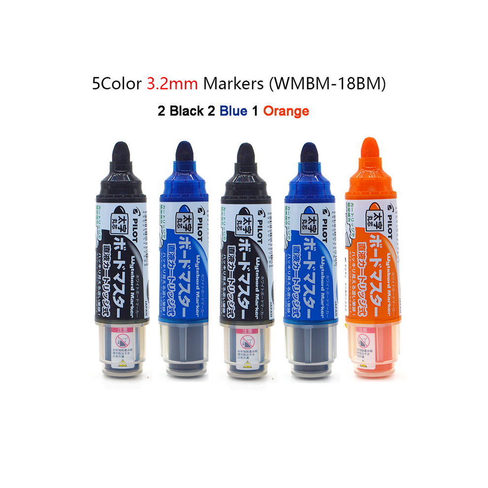 (3.2mm 2BK2BU1OR) Japan PILOT Whiteboard Pen, 5pcs Full Set Dry-Eras-image-OPC-PGHGWCD-NEW