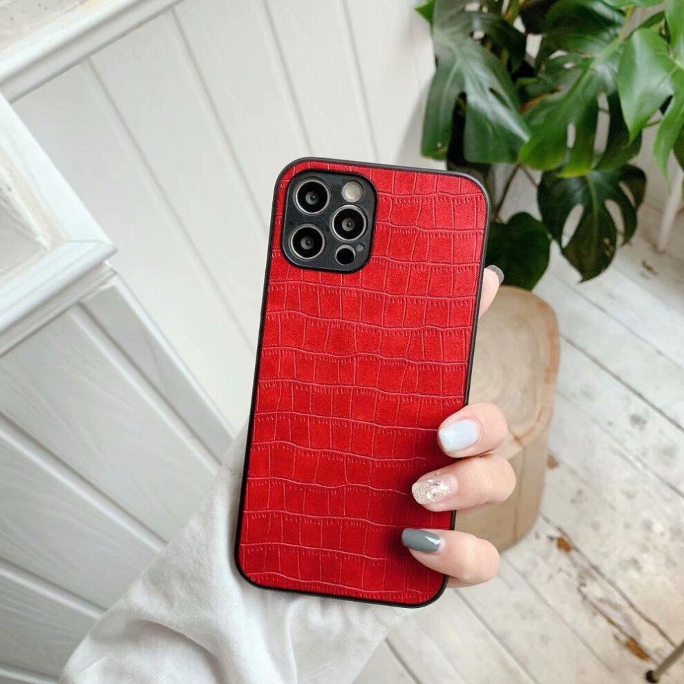 (red, Samsung A42 5G/M42 5G) Luxury Crocodile Pattern Pu Leather & Hard Pc Shockproof Phone Case For Iphone Samsung Xiaomi Redmi
