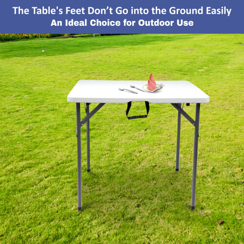 3FT SQUARE WHITE FOLDING TABLE FOR PICNIC/KITCHEN/CAMPING/DINNER/GARDEN/OUTDOOR 1