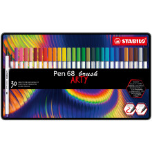 STABILO Premium Fiber-Tip Pen Pen 68 tetcov ARTY - plechovka 30 kusov - r zne farby