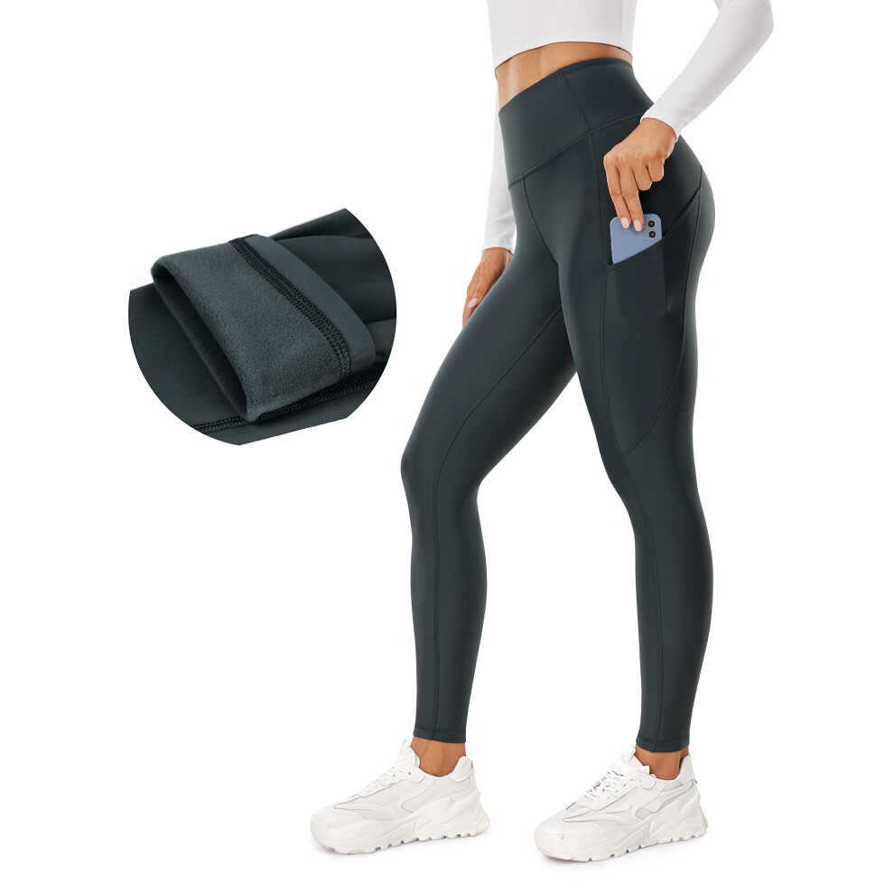 Leggings doublés en polaire thermique cRZ YOgA pour femmes 28 - Taille haute chaude pour l'hiver