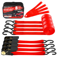AWELCRAFT Ratschengurte 1500 lbs Bruchfestigkeit Premium 4X 15ft Spanngurt-Set 4X weiche Schlaufen zum Bewegen von Gerten, Rasengerten, Motorrde