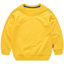 Hexiko unisex barn solid bomull tunn pullover trja t-shirt smbarn baby crewneck lngrmad tshirts topps blus gul 2t