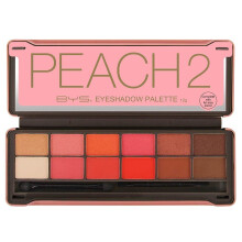BYS Peach 2 Lidschatten-Palettendose mit Spiegelapplikator, 12 matte und metallische Farbtne
