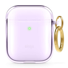 elago transparente Airpods-Hlle mit Schlsselanhnger, entworfen fr Apple Airpods 1 und 2 (Lavendel)