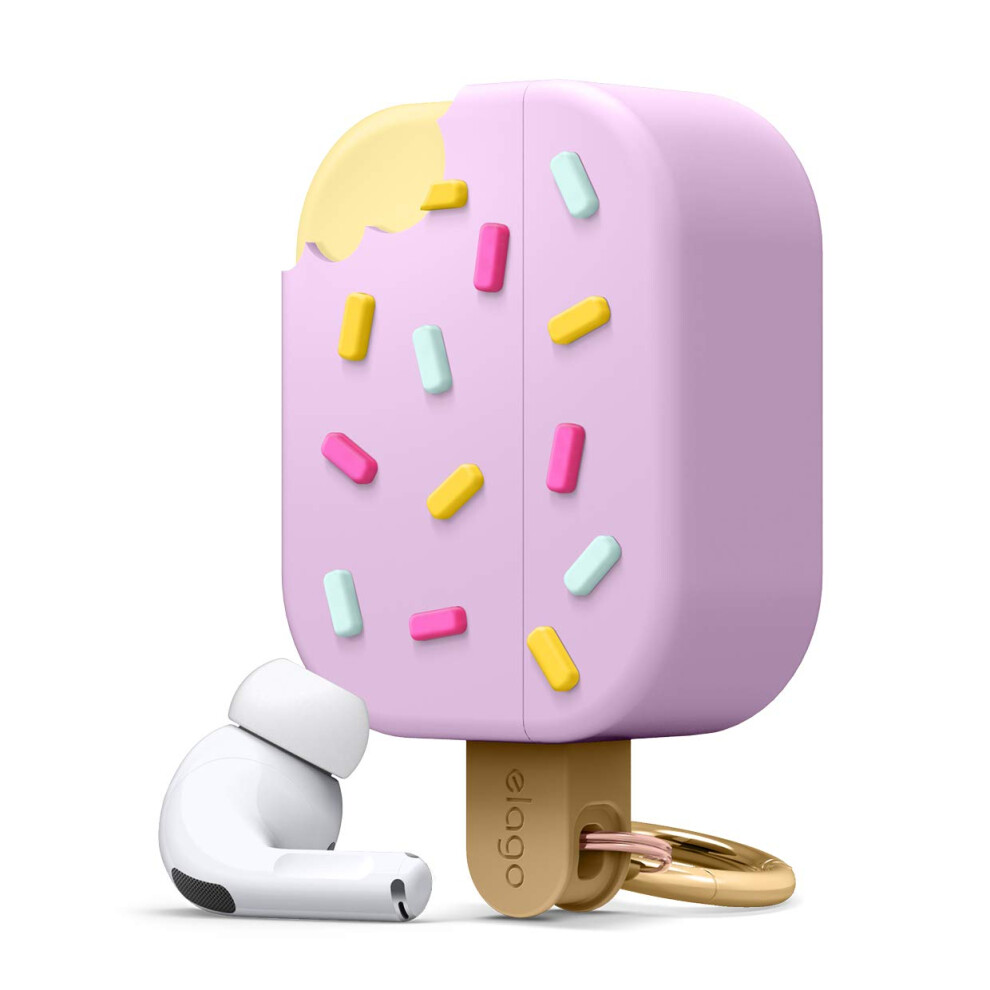 Elago Ice Airpods Pro Case With Keychain Designed For Apple Airpods Pro Case (Blueberry) Cream 8809667652285