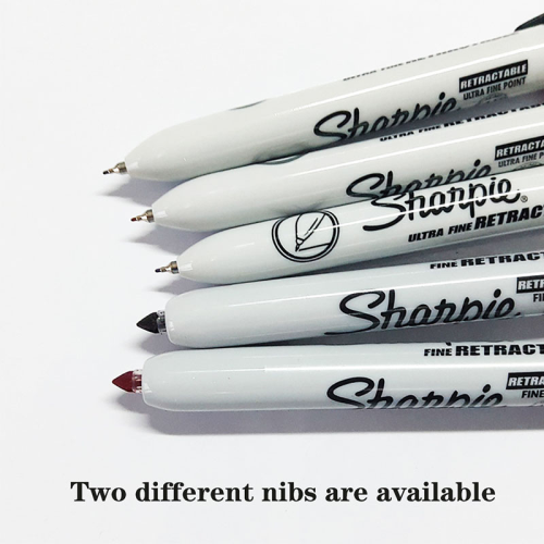 (black 1-2mm) New Sharpie Retractable Push Marker Pen 0.5mm An 1 2