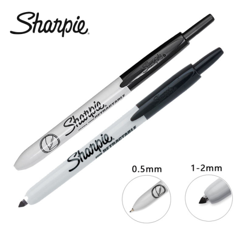 (black 1-2mm) New Sharpie Retractable Push Marker Pen 0.5mm An 1 1