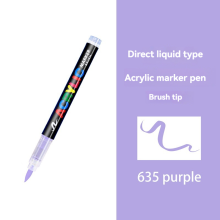 (purple-1Pcs) 16 Colors Straight liquid Acrylic Paint Pen for Ro