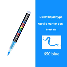 (blue-1Pcs) 16 Colors Straight liquid Acrylic Paint Pen for Ro