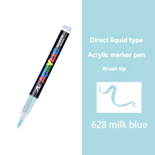 (milk blue-1Pcs) 16 Colors Straight liquid Acrylic Paint Pen for Ro
