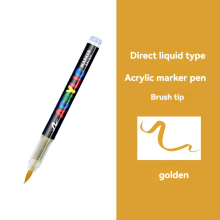 (gold-1Pcs) 16 Colors Straight liquid Acrylic Paint Pen for Ro