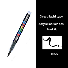 (black-1Pcs) 16 Colors Straight liquid Acrylic Paint Pen for Ro