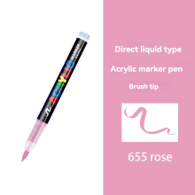 (rose-1Pcs) 16 Colors Straight liquid Acrylic Paint Pen for Ro