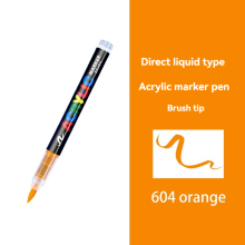 (orange-1Pcs) 16 Colors Straight liquid Acrylic Paint Pen for Ro